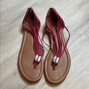 Lucky Brand Pink and Brown Sandals